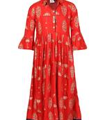 Red Printed Cotton Kurti