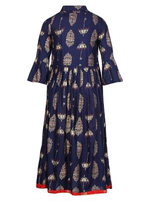 Blue Cotton Regular Kurti 2