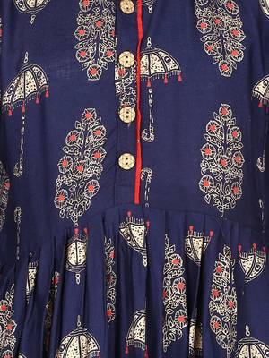 Blue Cotton Regular Kurti 3