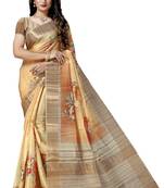 Orange woven silk saree with blouse