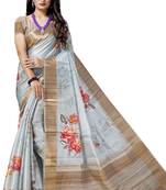 Blue woven silk saree with blouse