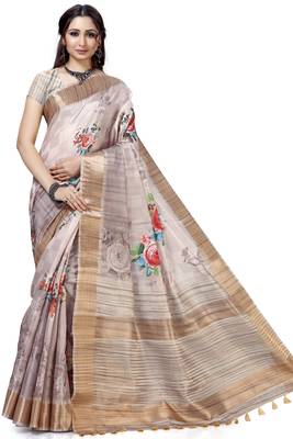 Purple woven silk saree with blouse 1