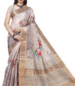 Purple woven silk saree with blouse