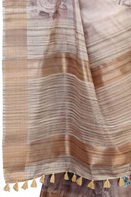 Purple woven silk saree with blouse 3