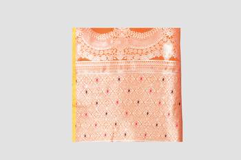 Orange Woven Kanchipuram Silk Saree With Blouse 5