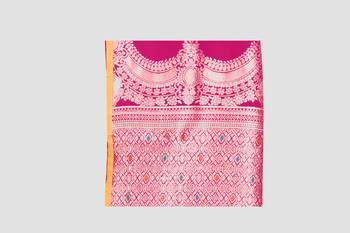 Pink Woven Kanchipuram Silk Saree With Blouse 5