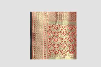 Black Woven Kanchipuram Silk Saree With Blouse 5