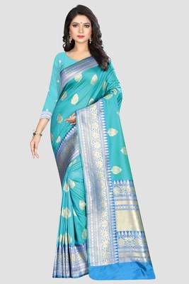 Multicolor Woven Kanchipuram Silk Saree With Blouse 1