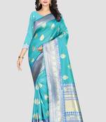 Multicolor Woven Kanchipuram Silk Saree With Blouse