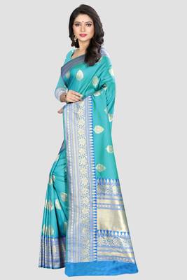 Multicolor Woven Kanchipuram Silk Saree With Blouse 2