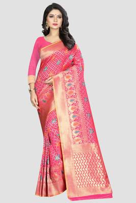 Red Woven Kanchipuram Silk Saree With Blouse 1