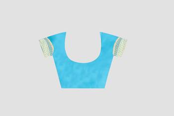 Turquoise Woven Kanchipuram Silk Saree With Blouse 4