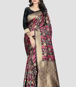 Multicolor Woven Kanchipuram Silk Saree With Blouse