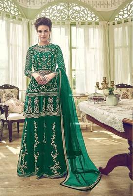 Green embroidered santoon salwar 1