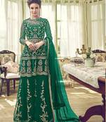 Green embroidered santoon salwar