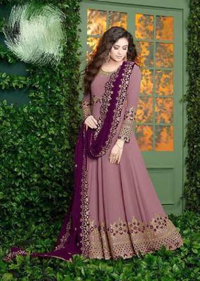 Purple embroidered santoon salwar 1