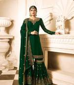 Green embroidered santoon salwar