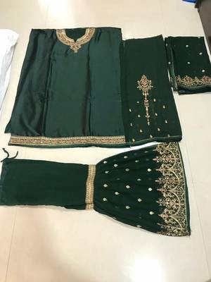 Green embroidered santoon salwar 2