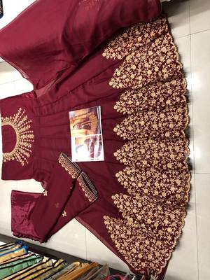 Maroon embroidered santoon salwar 2