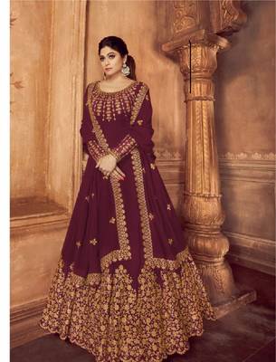 Purple embroidered santoon salwar 1