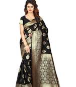 Black Woven Jacquard Saree With Blouse