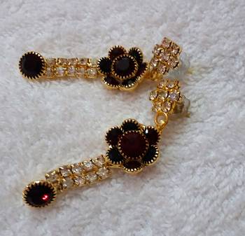 Traditional AD Zircon Stone Green and Red Fancy Stylish Party Wear Wedding necklace earring mangtika set 2