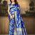 Royal blue woven jacquard saree with blouse