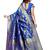 Royal blue woven jacquard saree with blouse