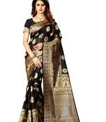 Black Woven Jacquard Saree With Blouse