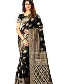 Black Woven Jacquard Saree With Blouse