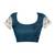 Navy blue woven jacquard saree with blouse