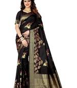Black Woven Jacquard Saree With Blouse