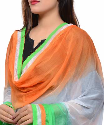 tiranga plain chiffon dupatta 2