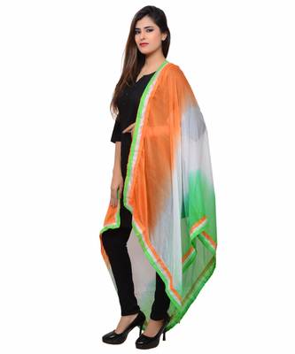 tiranga plain chiffon dupatta 4