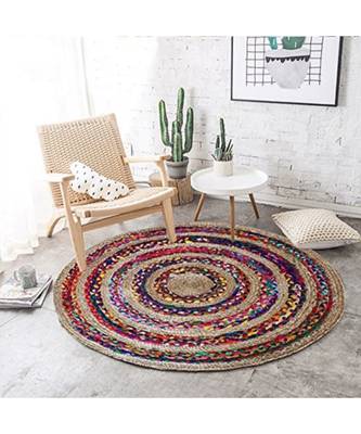 Indian handmade multicolor floor area rug and carpet 1