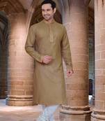 Green plain poly cotton men-kurtas
