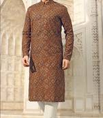 Multicolor printed polyester men-kurtas