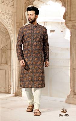 Multicolor printed polyester men-kurtas 1
