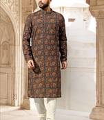 Multicolor printed polyester men-kurtas