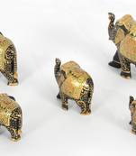 Handcraft Golden Coloured Elephant Statue For Home Decor