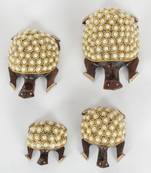 Handcraft Golden Coloured Turtle Statue For Home Decor