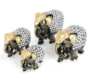 Handcraft Silver Coloured Elephant Statue Fine Work For Home Decor 1