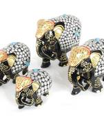 Handcraft Silver Coloured Elephant Statue Fine Work For Home Decor
