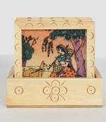 Handcraft Wodden Tea Coaster Cream Coloured Fine Work For Home Use