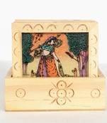 Handcraft Wodden Tea Coaster Cream Coloured Fine Work For Home Use