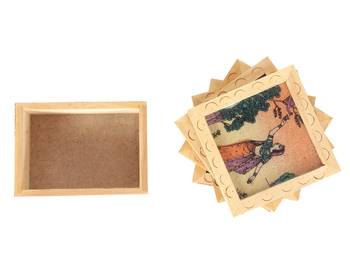 Handcraft Wodden Tea Coaster Cream Coloured Fine Work For Home Use 3