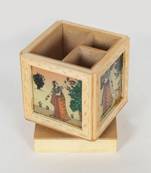 Handcraft Wodden Pan Stand Box Cream Coloured Fine Work For Home Use