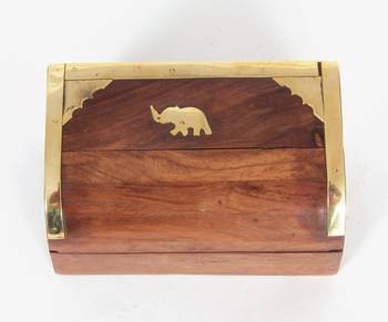 Handcraft Wodden Small jewellery Box Brown Coloured Fine Work For Home Use 1