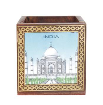 Handcraft Wodden Small Storage Box Brown Coloured Fine Work For Home Use 1