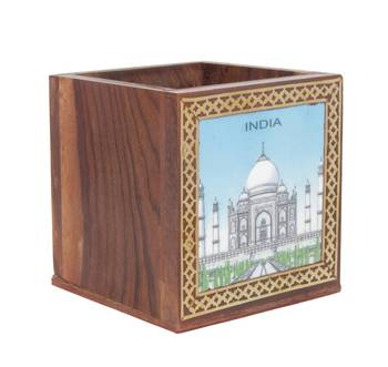 Handcraft Wodden Small Storage Box Brown Coloured Fine Work For Home Use 2